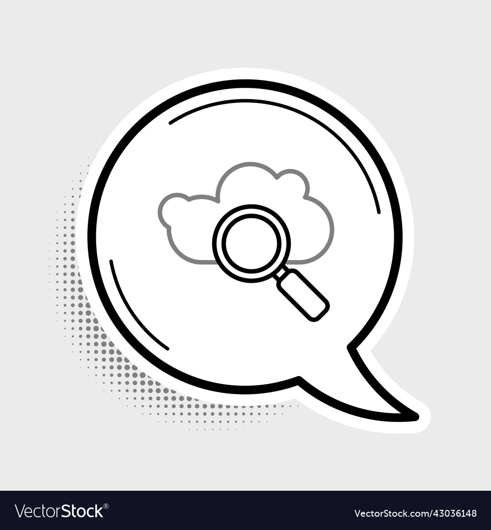 Line search cloud computing icon isolated on grey vector image Line search cloud computing icon isolated on grey