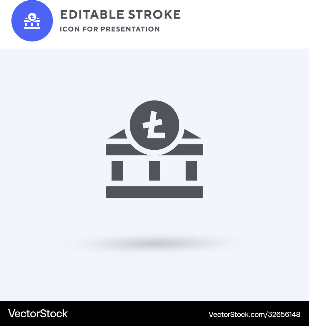 Litecoin icon filled flat sign solid – Royalty-Free Vector | VectorStock
