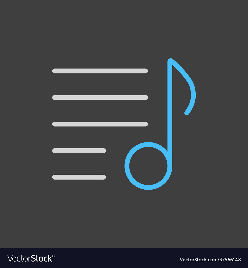 Music playlist icon on dark background