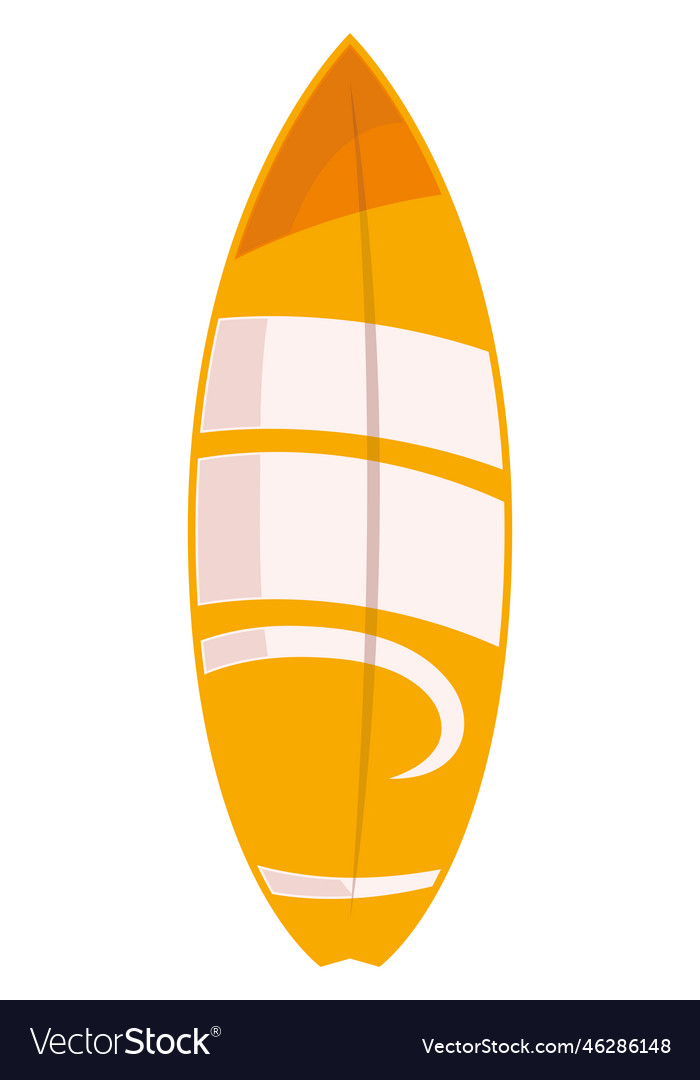 Orange surfboard sport equipment Royalty Free Vector Image