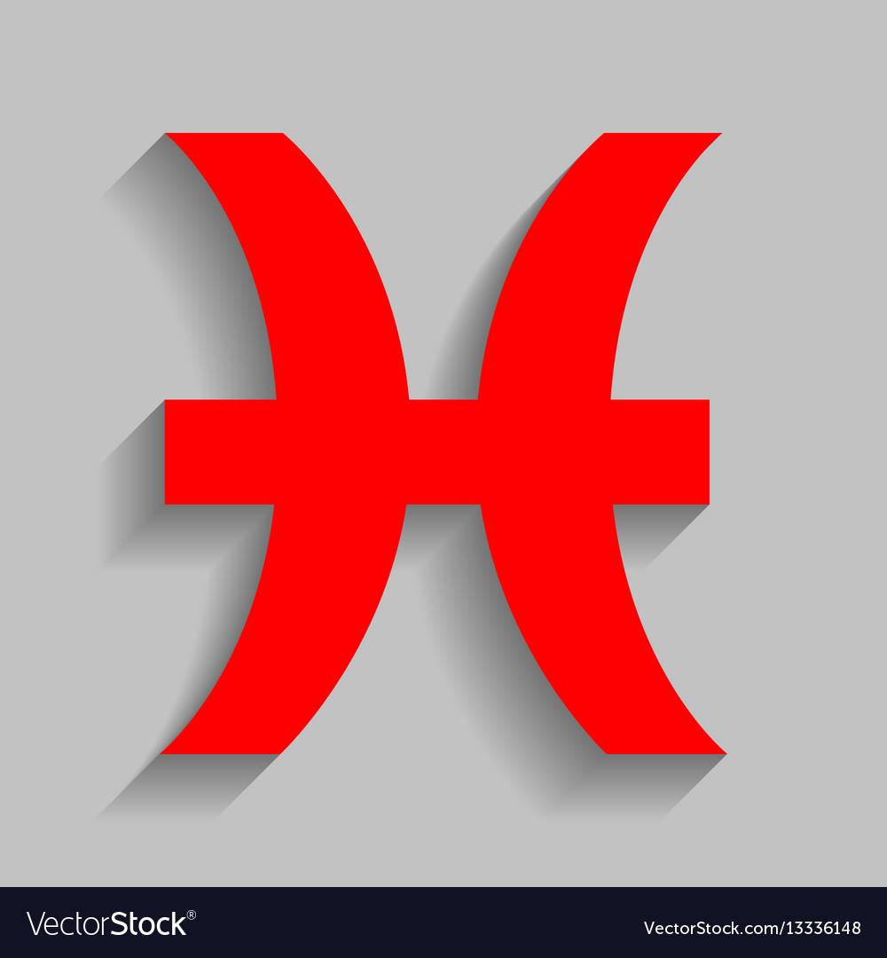 Pisces sign red icon Royalty Free Vector Image