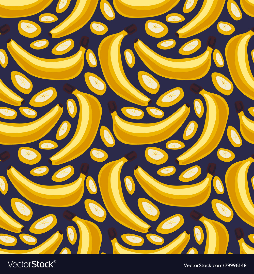 Seamless pattern with banana vector image Seamless pattern with banana