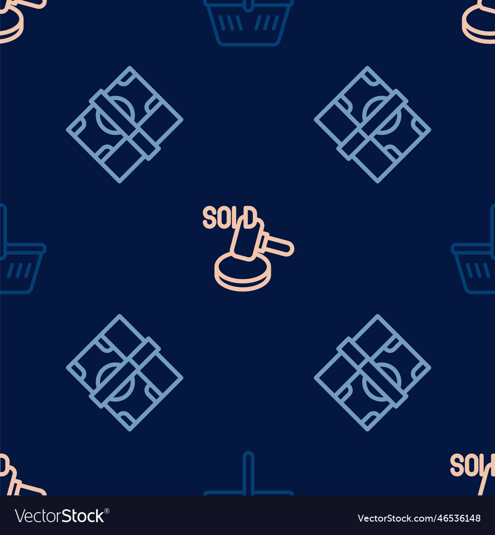 Set line shopping basket stacks paper money cash Vector Image Set line shopping basket stacks paper money cash