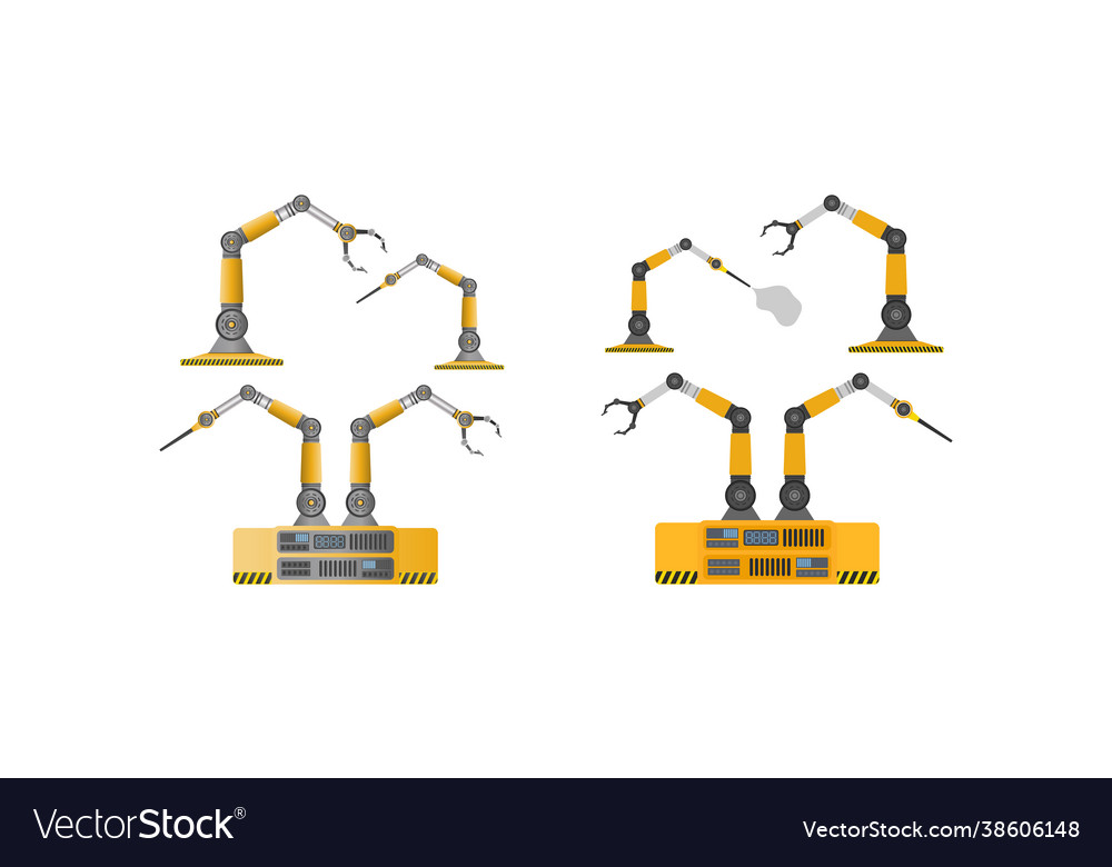 Set robotic hands a mechanical robot