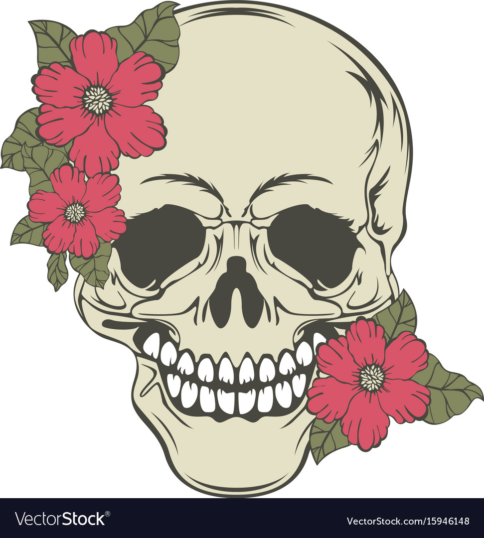 floral skull