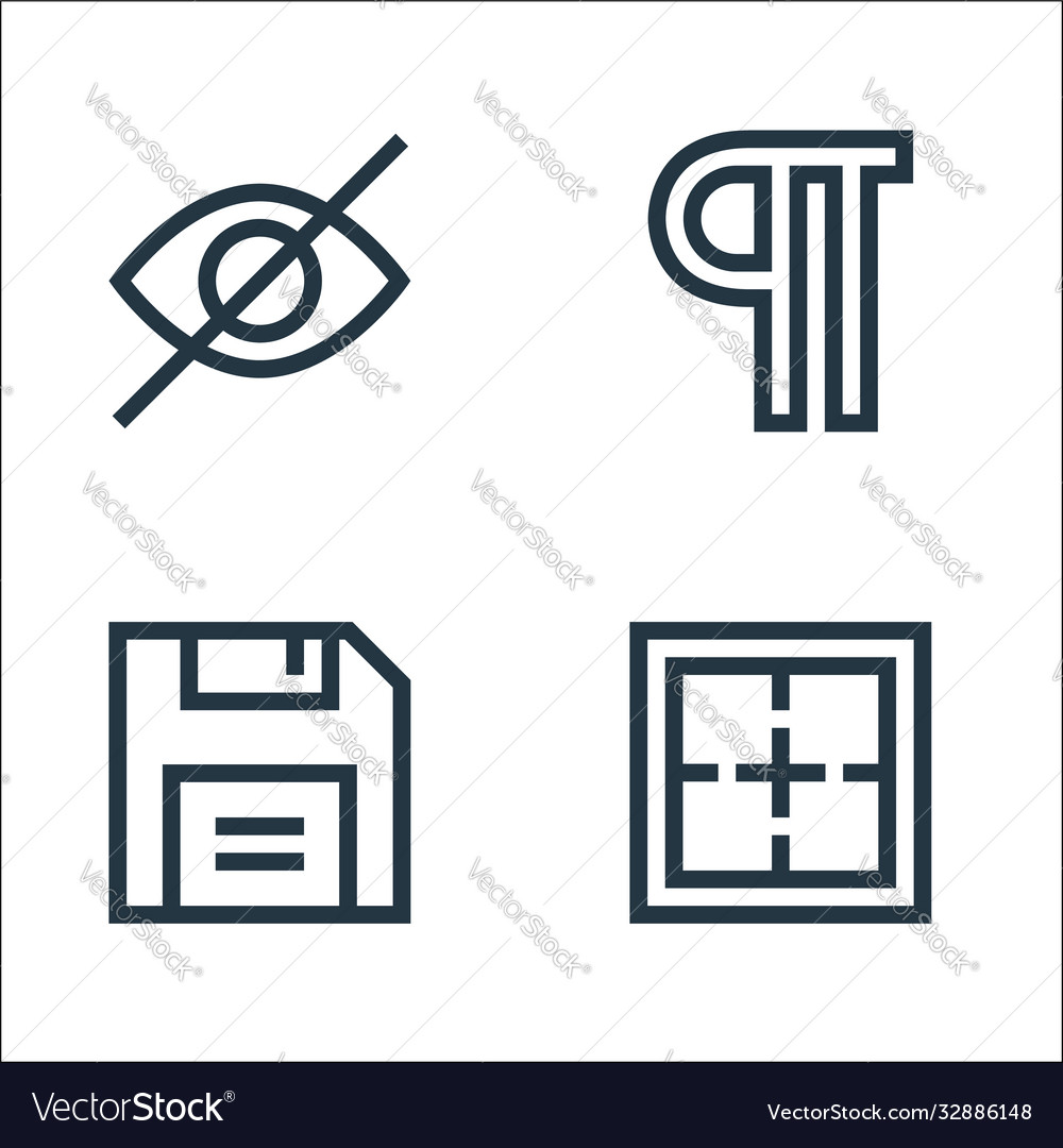 Text editor line icons linear set quality vector image Text editor line icons linear set quality