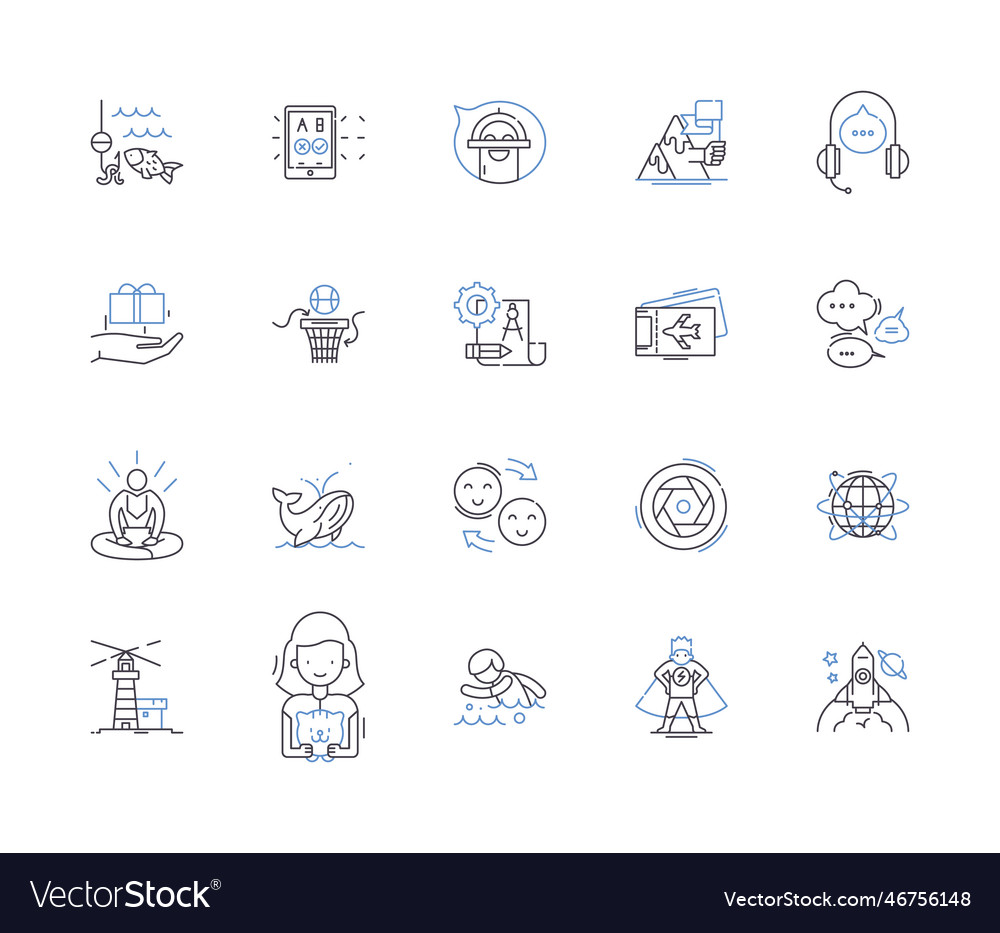 Travel agency outline icons collection Royalty Free Vector