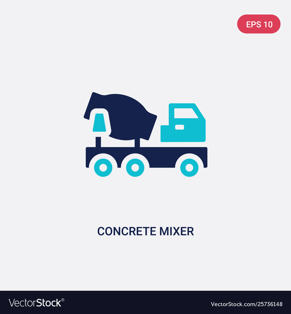 Two color concrete mixer icon from construction