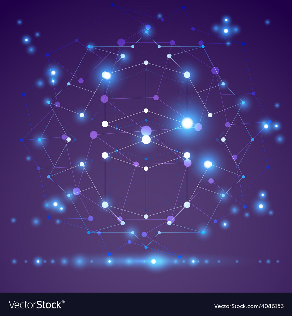 3d origami abstract wireframe object