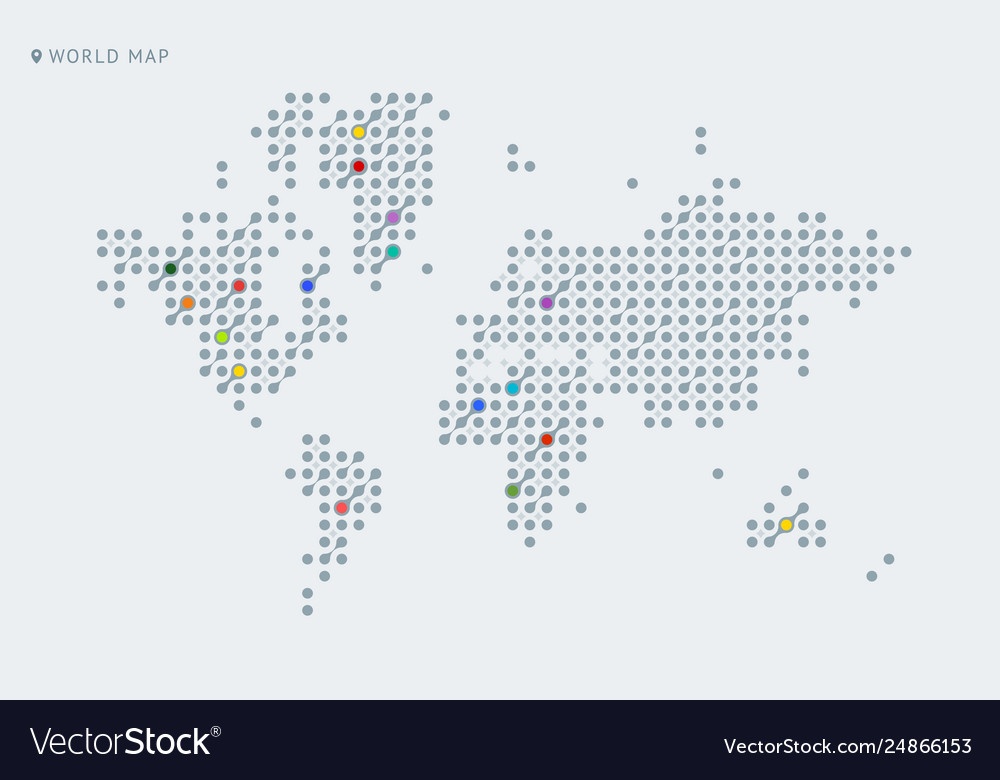 Abstract map world from dot forms Vector Image Abstract map world from dot forms