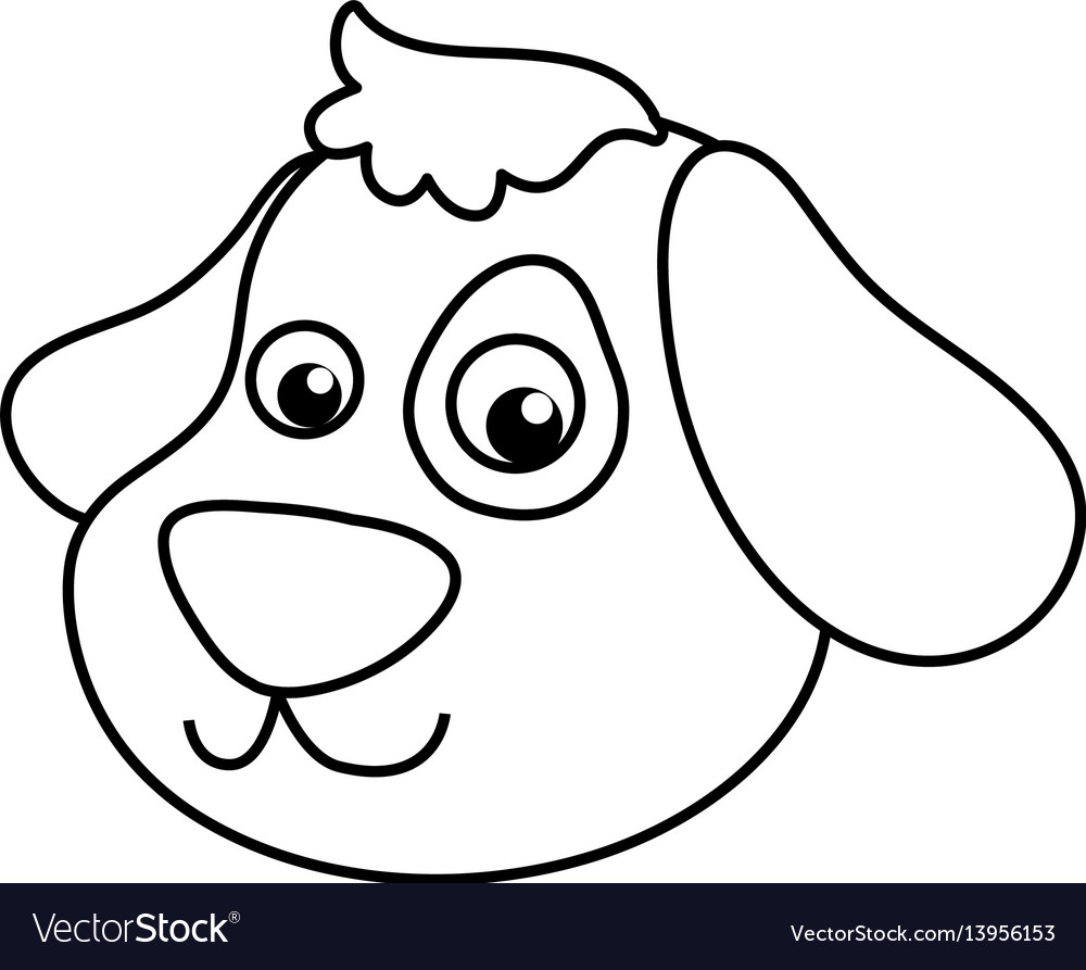 Dog cartoon drawing head Royalty Free Vector Image