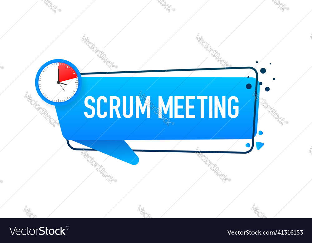 Flat icon with scrum meeting project development vector image Flat icon with scrum meeting project development