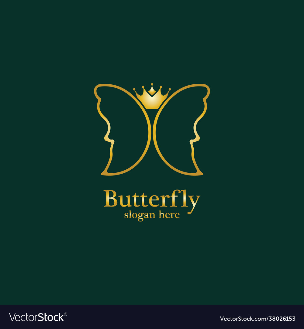 Goldene Schmetterling Logo königliches Logo