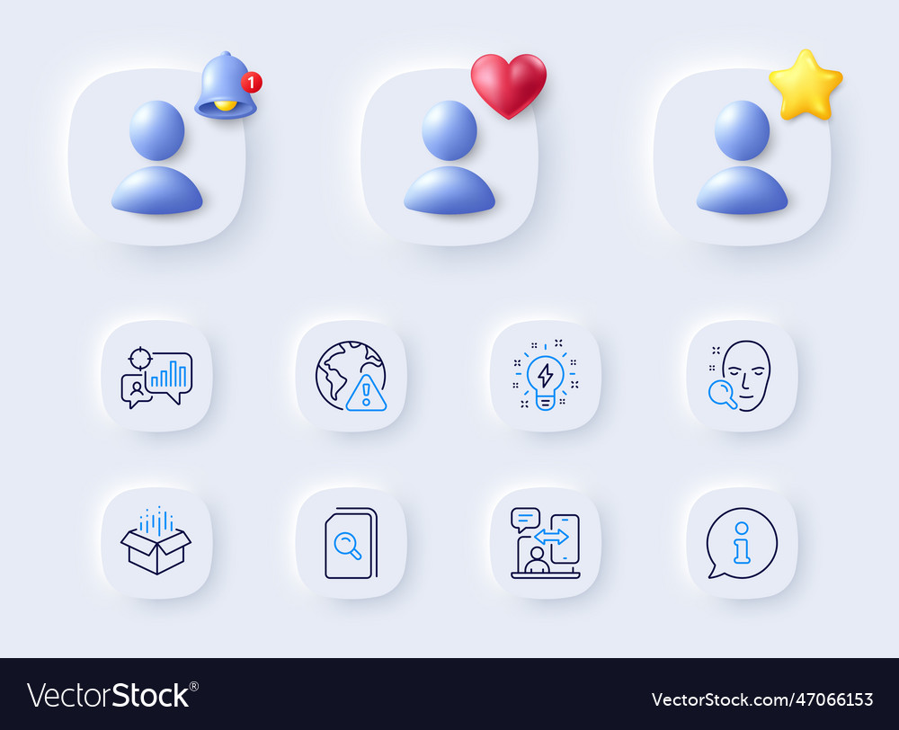 Internet warning search files and face vector image Internet warning search files and face