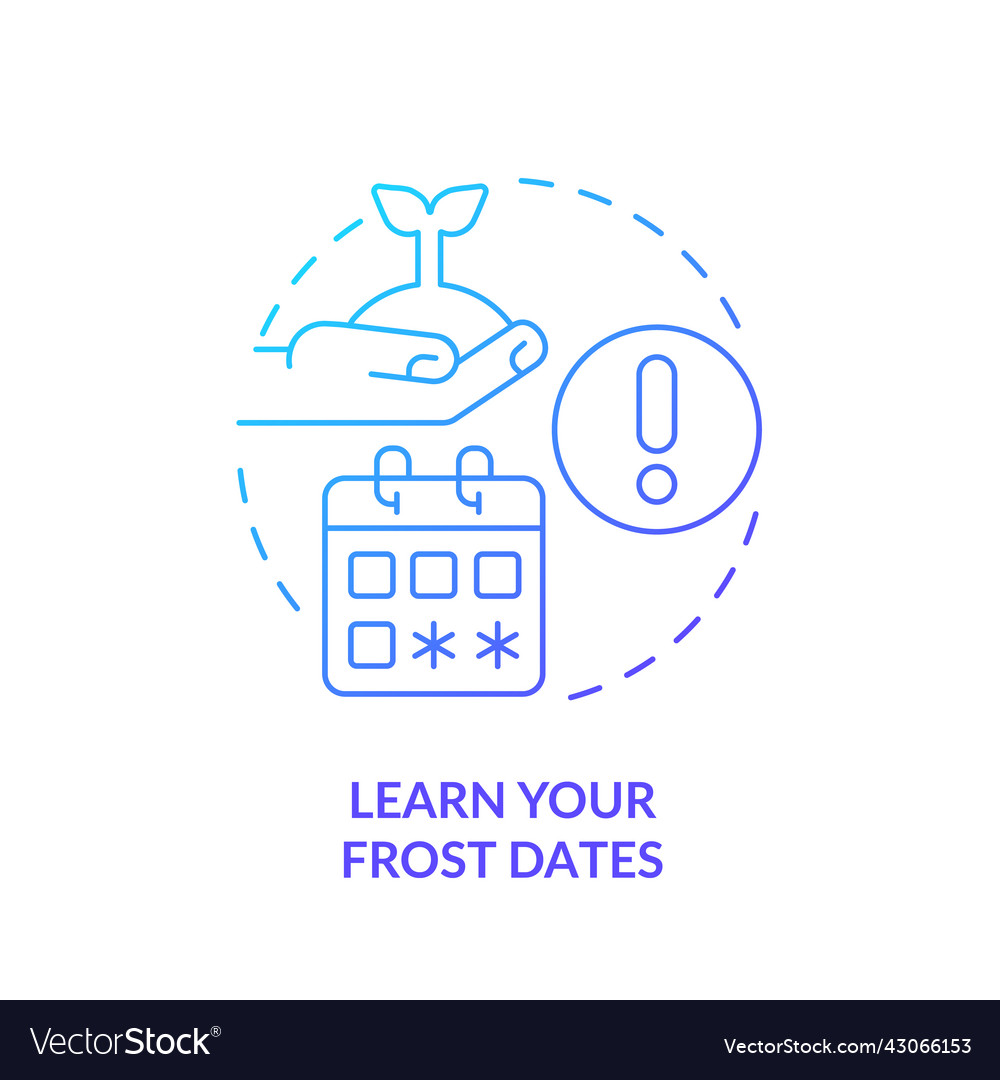 Learn your frost dates blue gradient concept icon Vector Image Learn your frost dates blue gradient concept icon