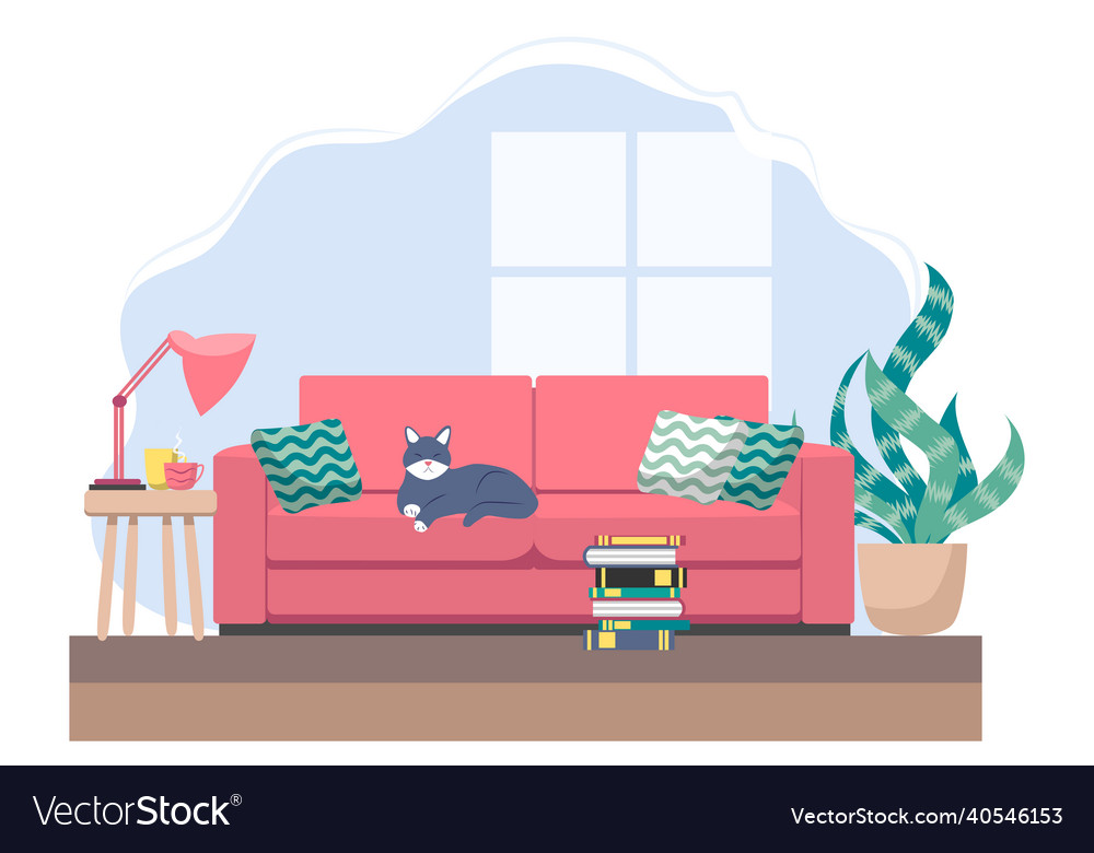 Living room with furniture cozy interior