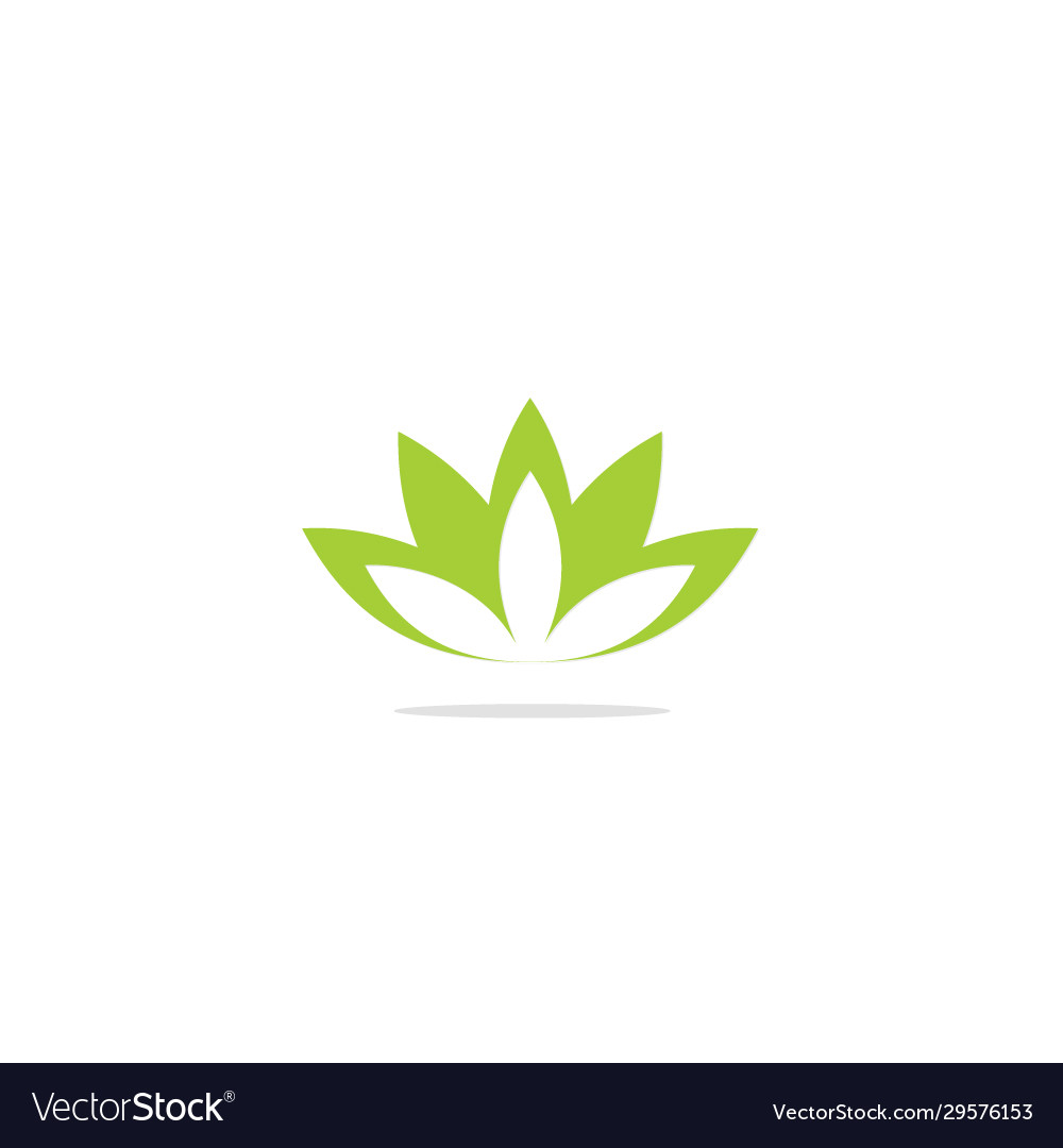 Lotus flower green leaf eco logo