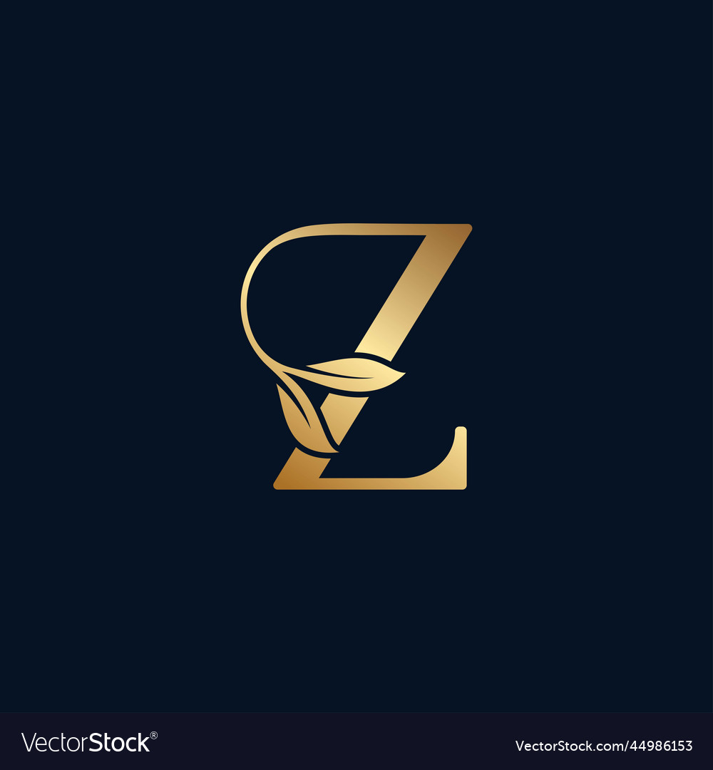 Luxus Premium Blatt Logo Buchstaben z Vector Image Luxus Premium Blatt Logo Buchstaben z