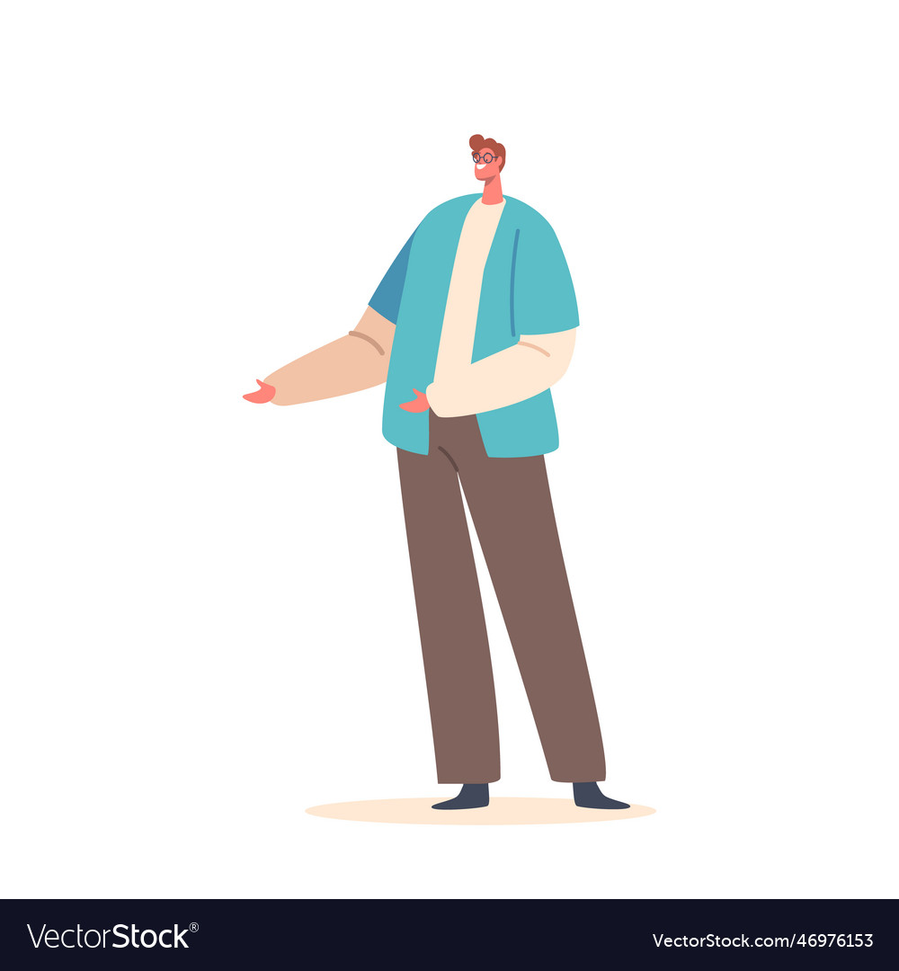 Männliche Charakter erstrecken Handflächen nach außen vector image Männliche Charakter erstrecken Handflächen nach außen