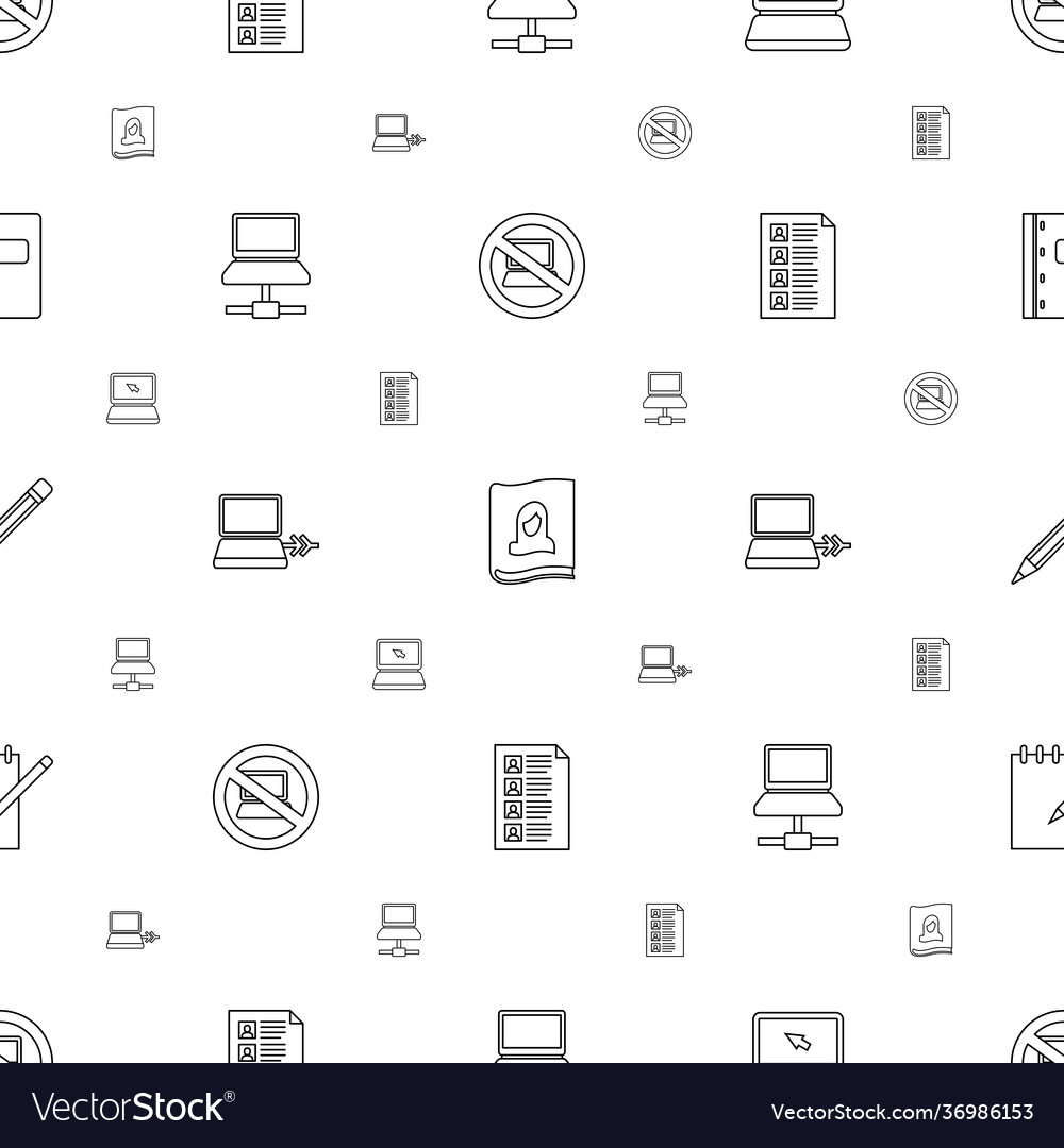 Notebook icons pattern seamless white background vector image Notebook icons pattern seamless white background