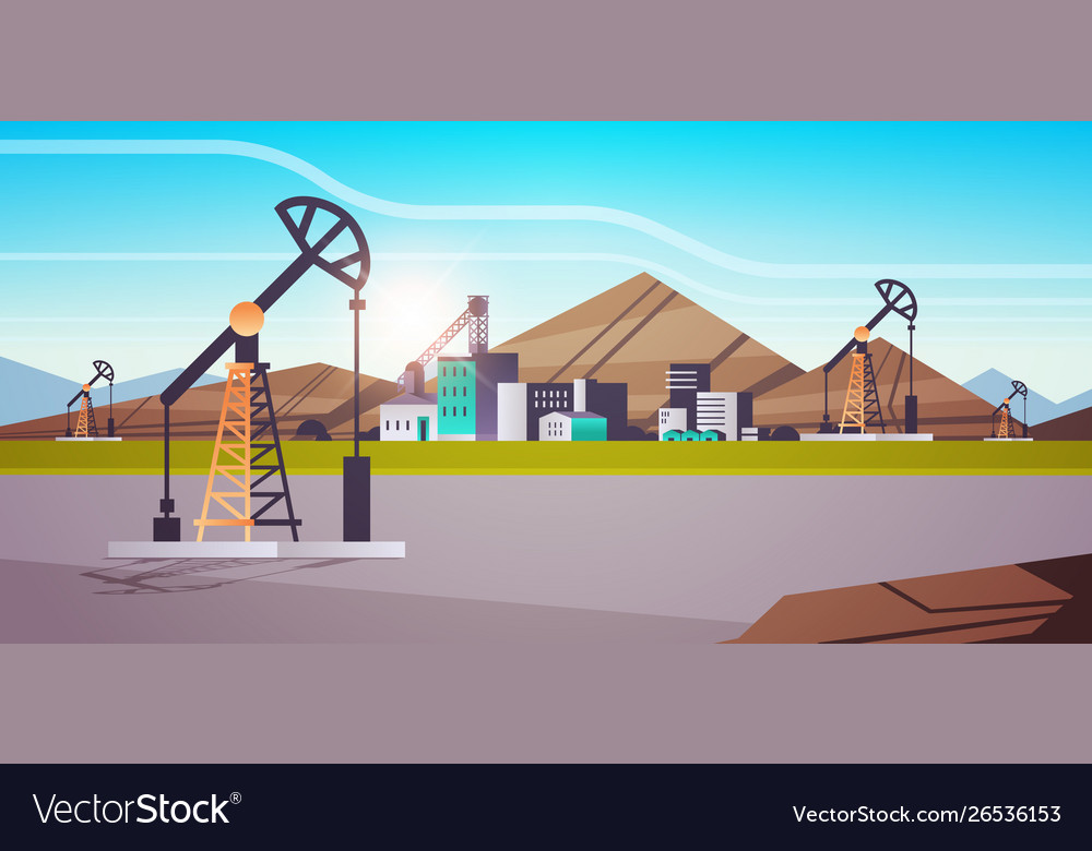 Ölpumpe rig Energie Industriezone Bohrungen vector image Ölpumpe rig Energie Industriezone Bohrungen