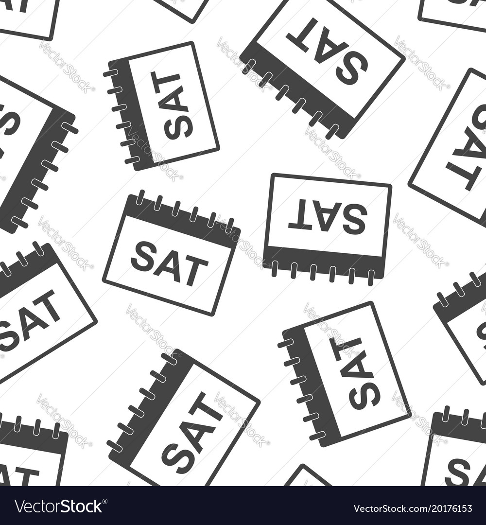 Saturday calendar page seamless pattern