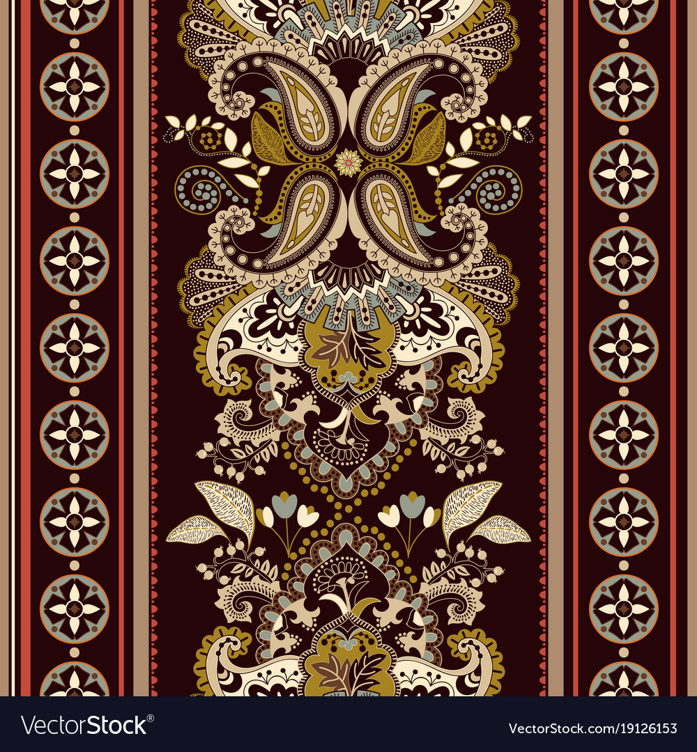 Seamless border with decorative ethnic Royalty Free Vector