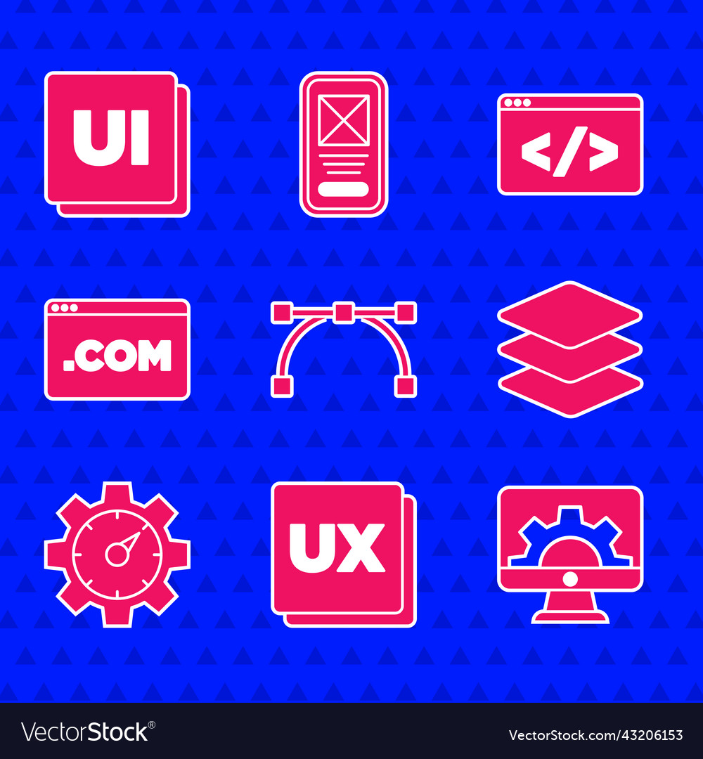 Set Bezier Kurve ui oder ux Design Web Entwicklung vector image Set Bezier Kurve ui oder ux Design Web Entwicklung