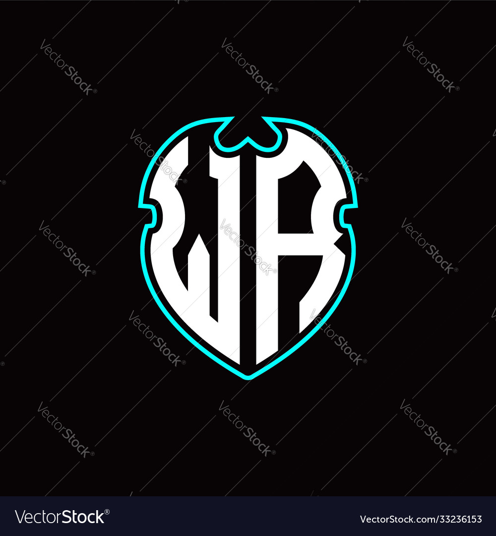 W r initial logo design with a shield shape vector image W r initial logo design with a shield shape