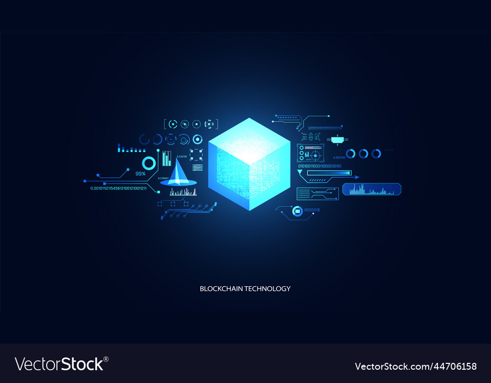 Abstract Blockchain Technology Cryptocurrency Vector Image