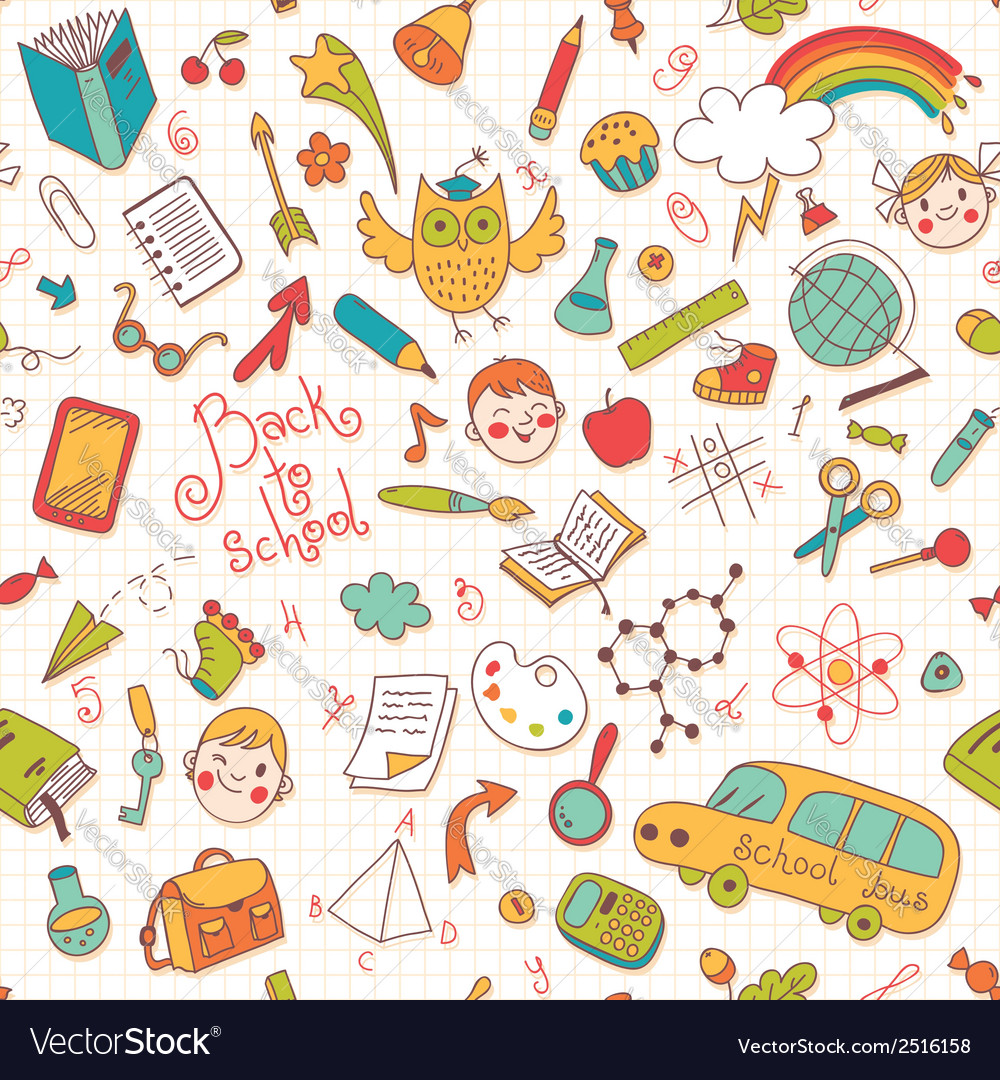 Back to school seamless pattern