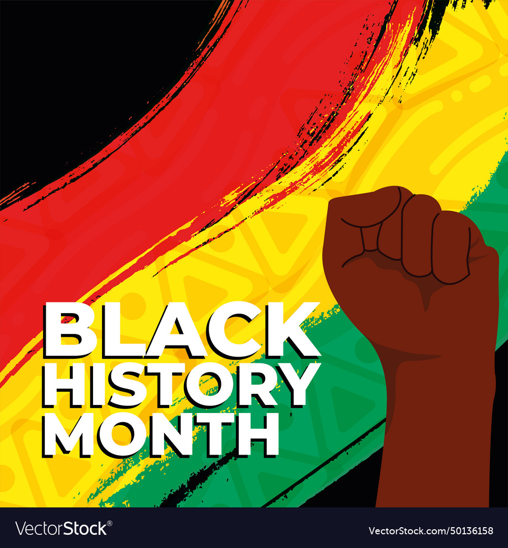 Black History Month Poster Protest Hand Gesture Vector Image