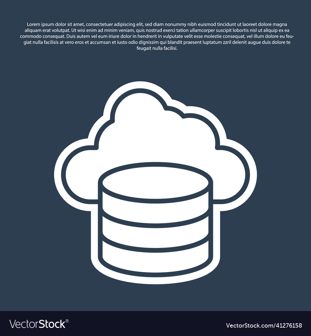 Blue line cloud database icon isolated on