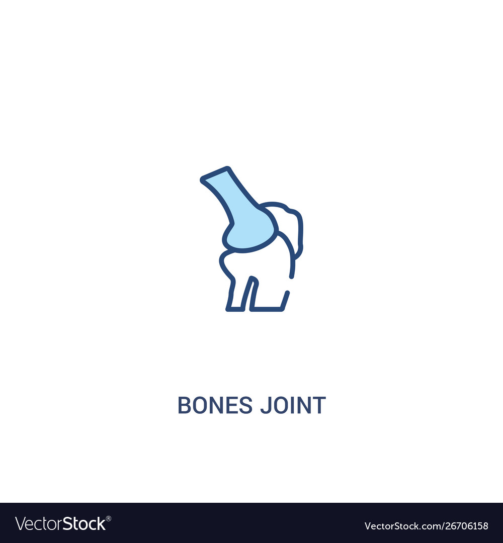 Bones joint concept 2 colored icon simple line vector image Bones joint concept 2 colored icon simple line