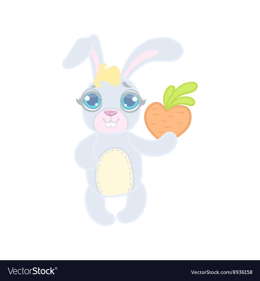 Bunny with a heart shaped carrot