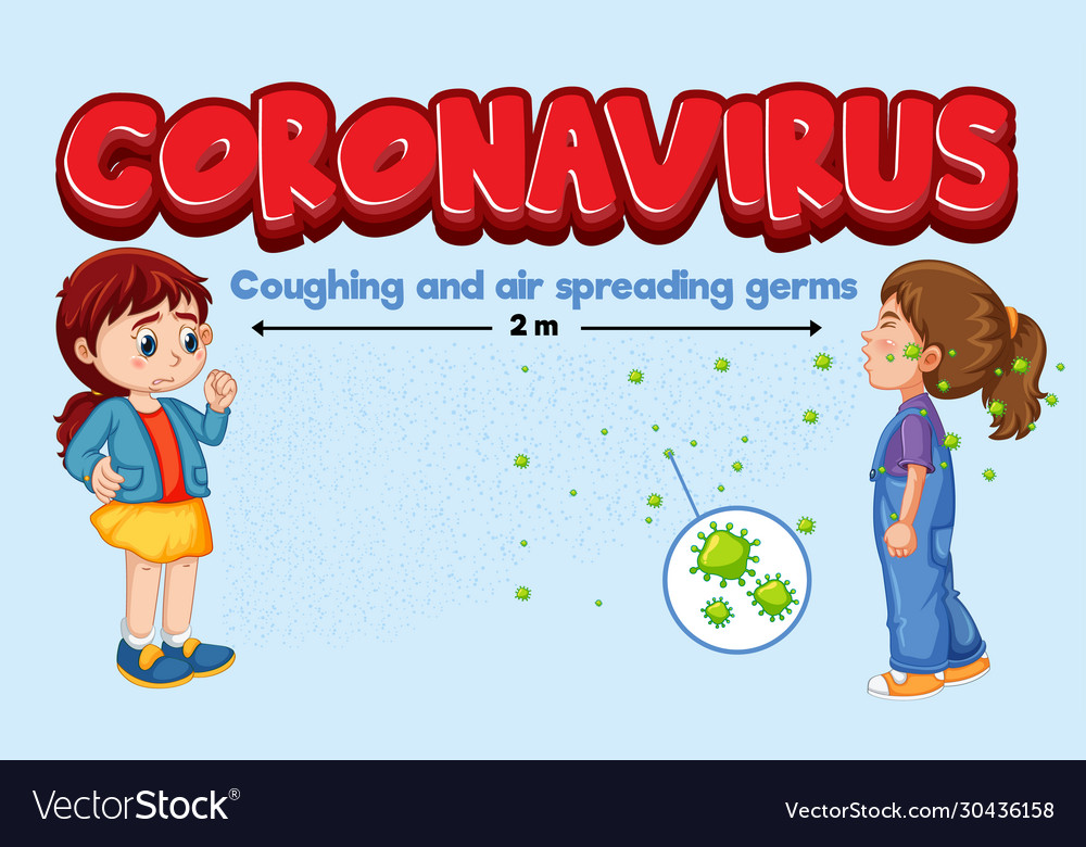 Coronavirus theme with coughing and air spreading Vector Image