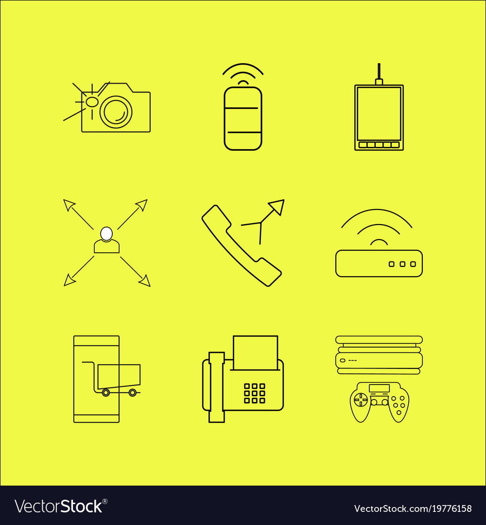Devices linear icon set simple outline icons
