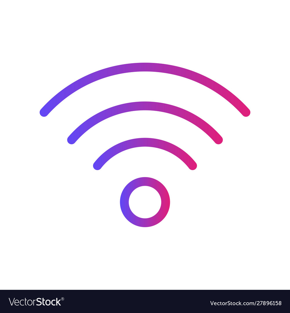 Gradient wifi signal icon with white background