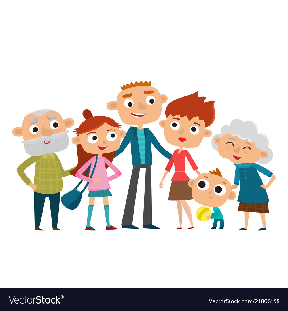 Happy big family in love Royalty Free Vector Image