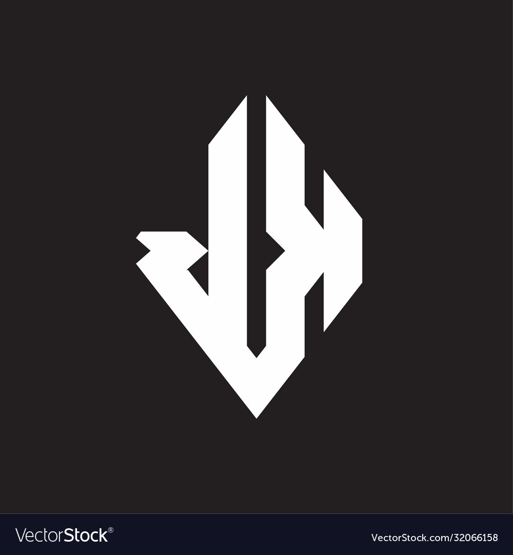 Jk logo monogram with sharp square design template