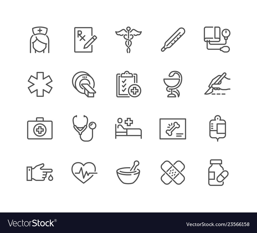 Line medical icons vector image Line medical icons