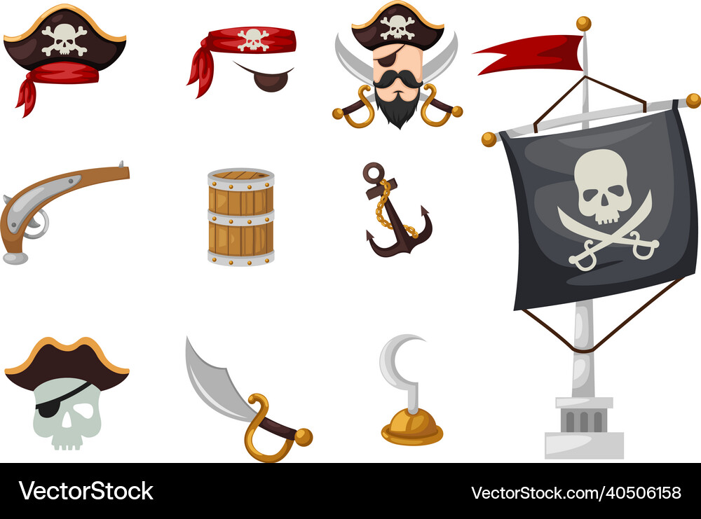 Pirates set Royalty Free Vector Image - VectorStock
