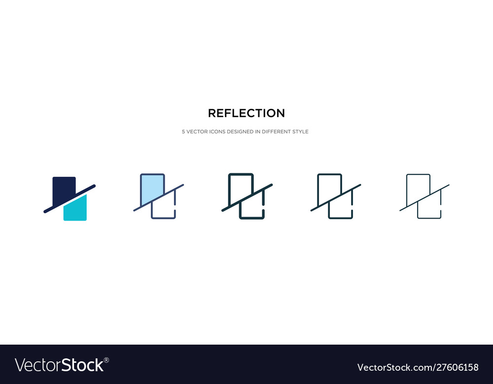 Reflection icon in different style two colored