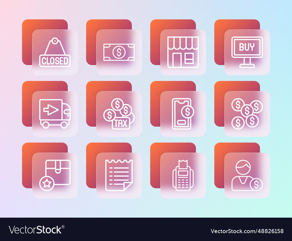 Set line buy button wish list template mobile Vector Image Set line buy button wish list template mobile