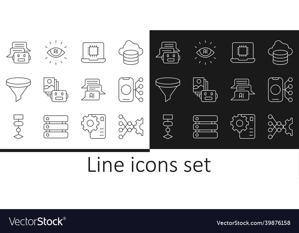 Zeile neural Netzprozessor cpu künstlich vector image Zeile neural Netzprozessor cpu künstlich