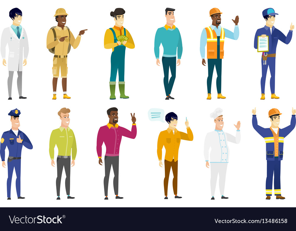 Set of professions characters