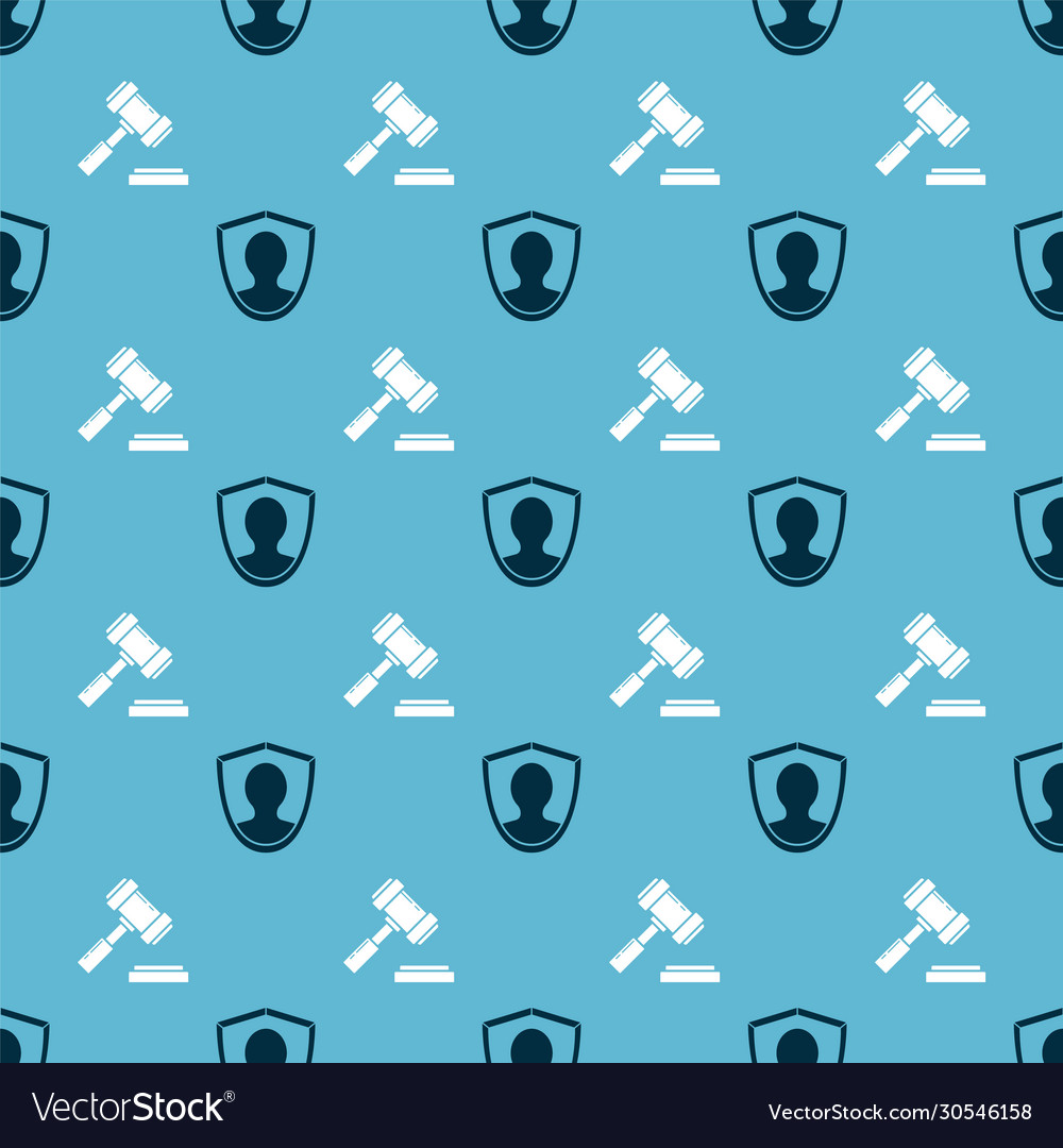 Set user protection and judge gavel on seamless Vector Image Set user protection and judge gavel on seamless