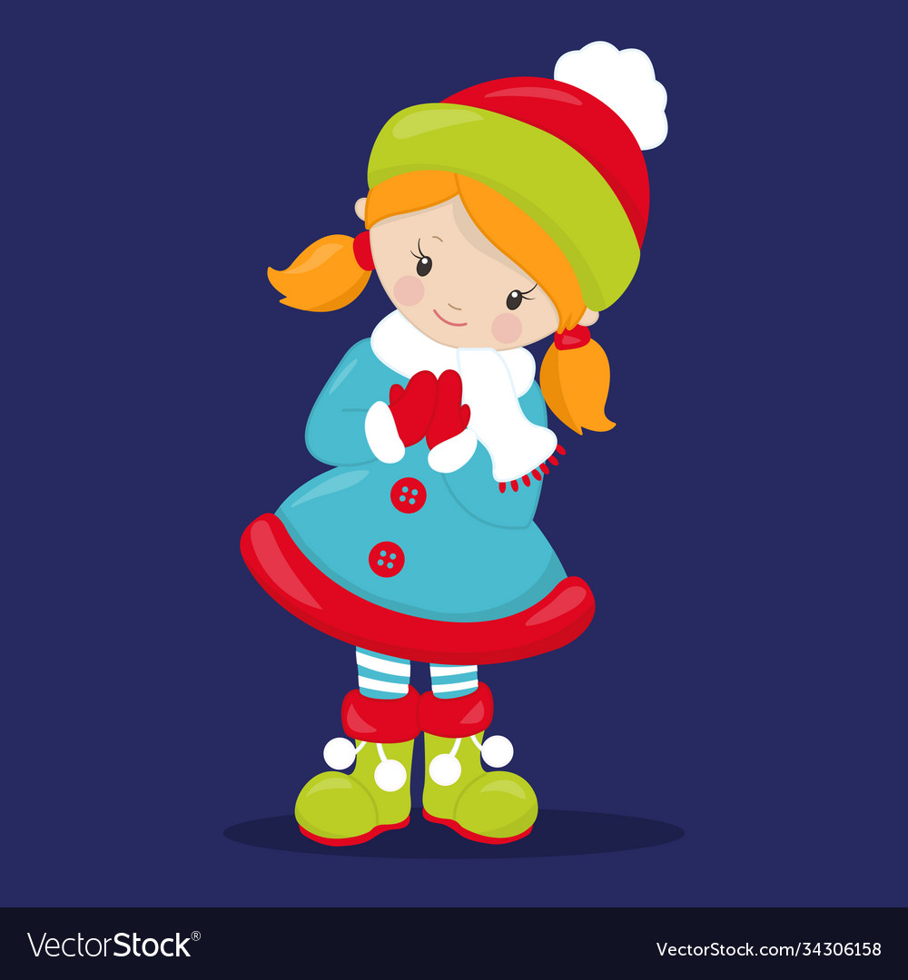 Snow girls 03 Royalty Free Vector Image - VectorStock