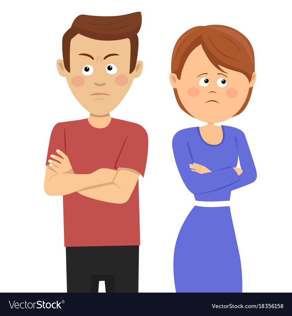 Unhappy couple having marital problems