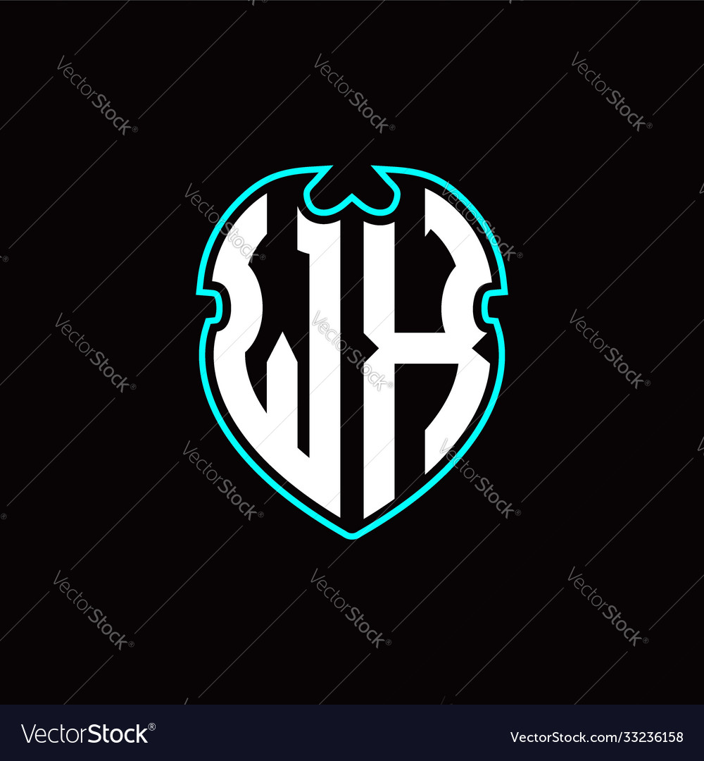 W x initial logo design with a shield shape vector image W x initial logo design with a shield shape